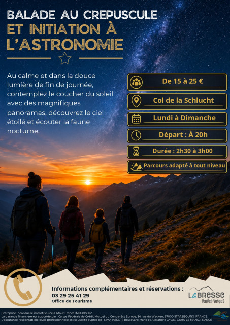Balade au crépuscule et initiation à l'astronomie - Destination Sport Nature - La Bresse Hautes Vosges